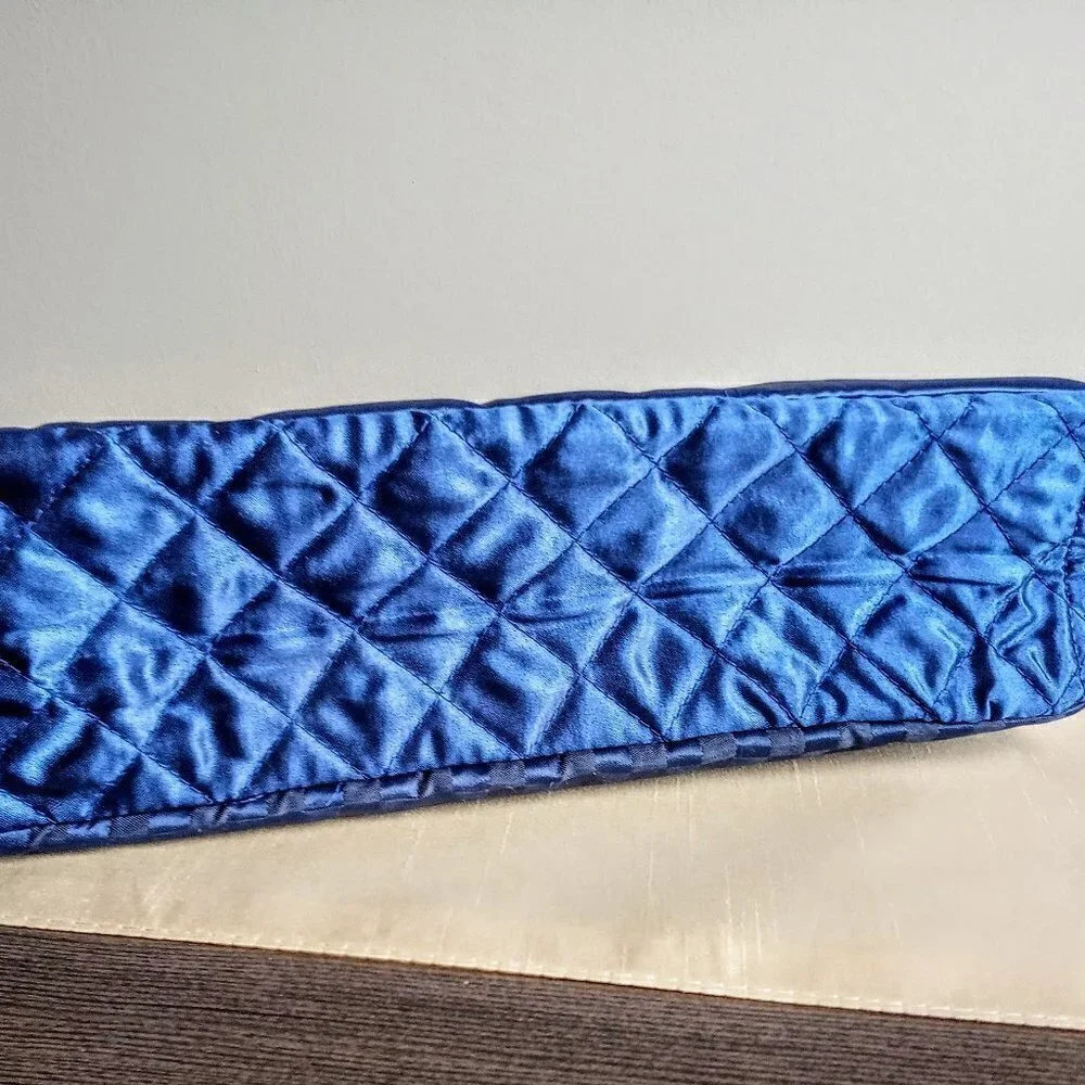 NaRaYa Blue Satin Bag with Braided Double Handle